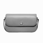 Borsa a tracolla in pelle grigia