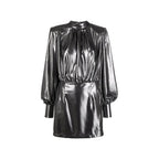 Silver Polyester Cocktail Dress