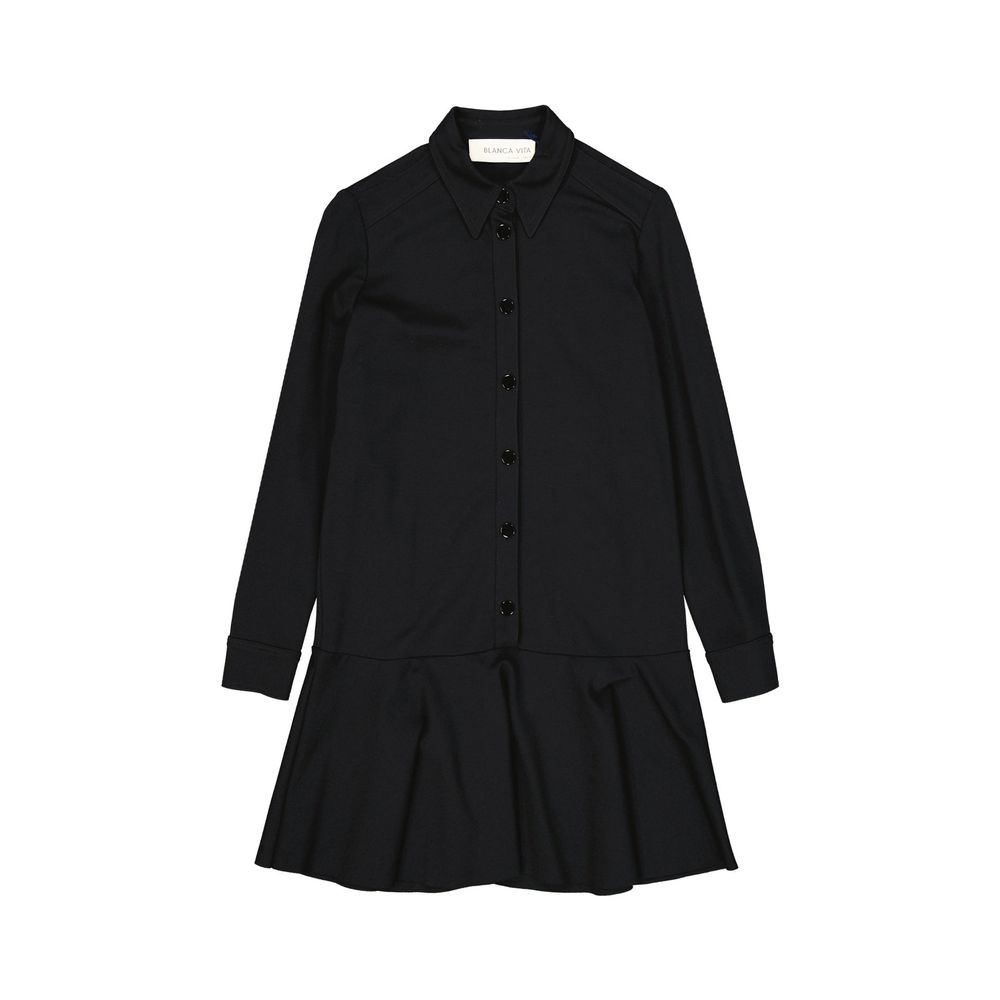 Schwarzes, lässiges Elastan-Kleid