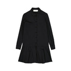 Schwarzes, lässiges Elastan-Kleid