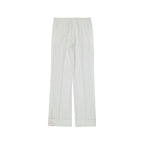 White Polyester Casual Pants