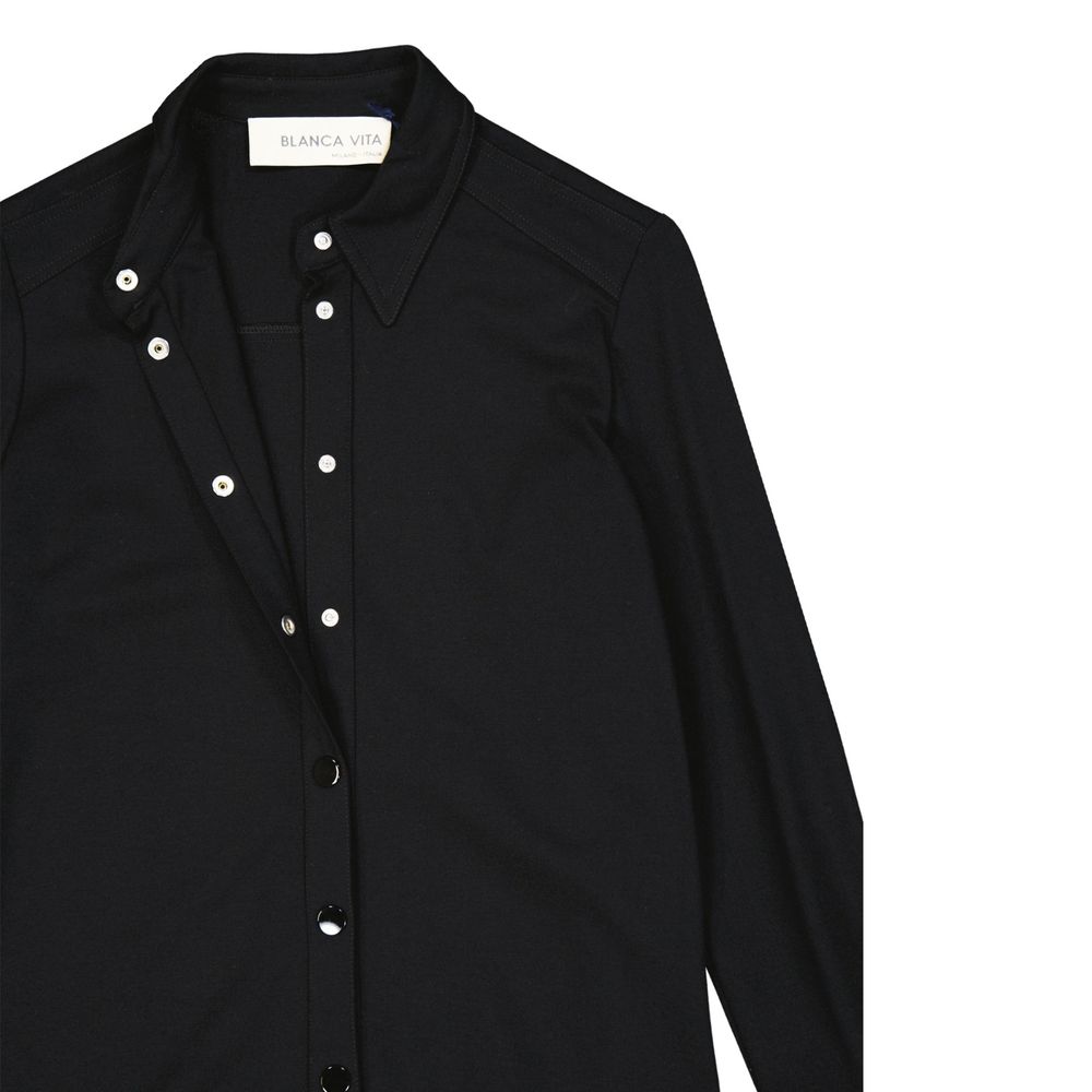 Schwarzes, lässiges Elastan-Kleid