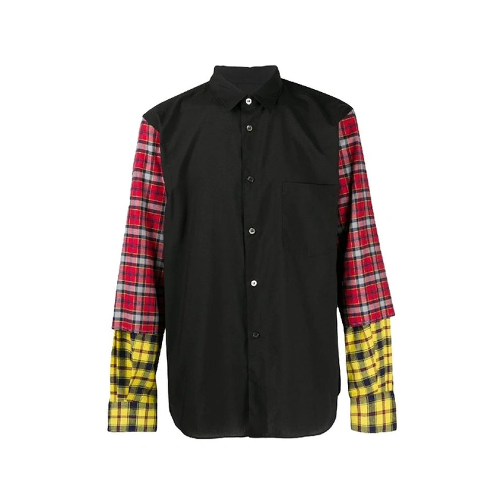 Black Cotton Patterned Shirt