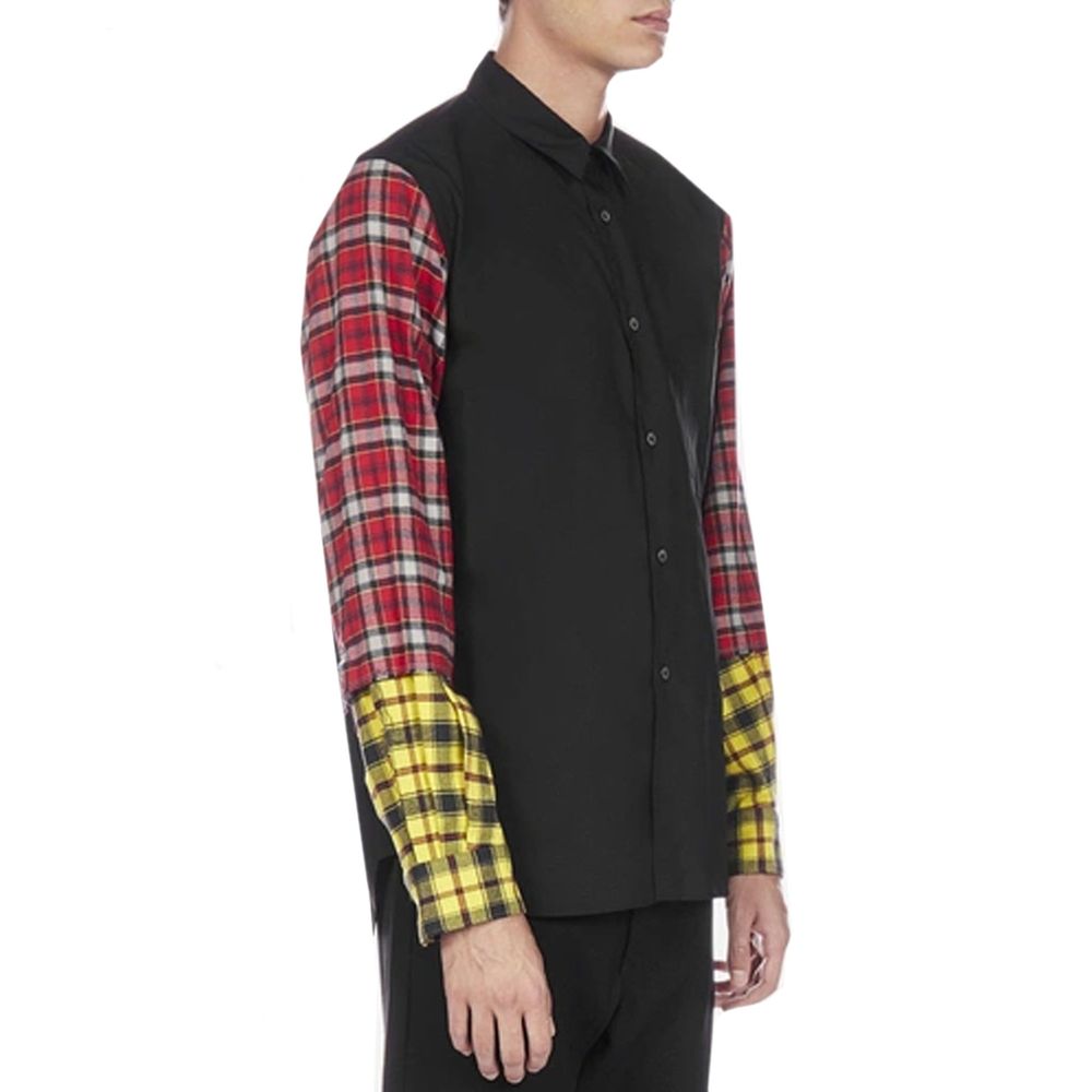Black Cotton Patterned Shirt