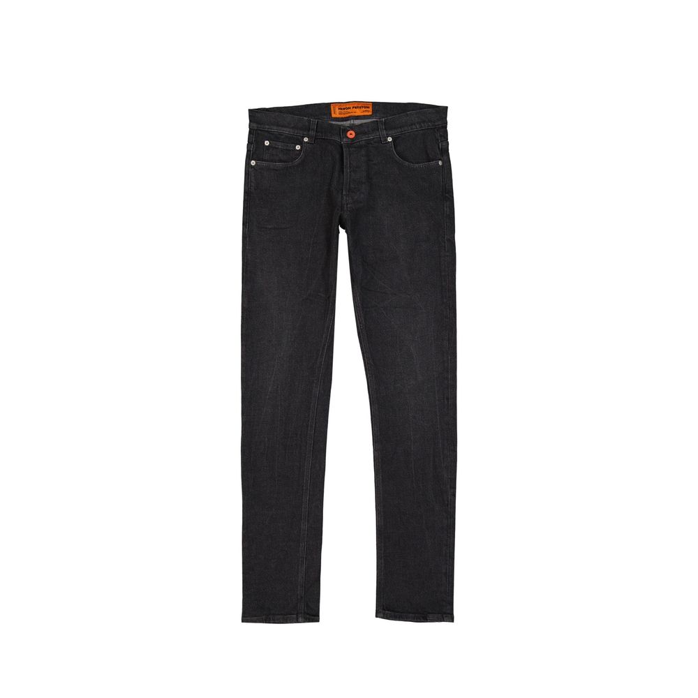 Slim Fit Jeans aus schwarzer Baumwolle