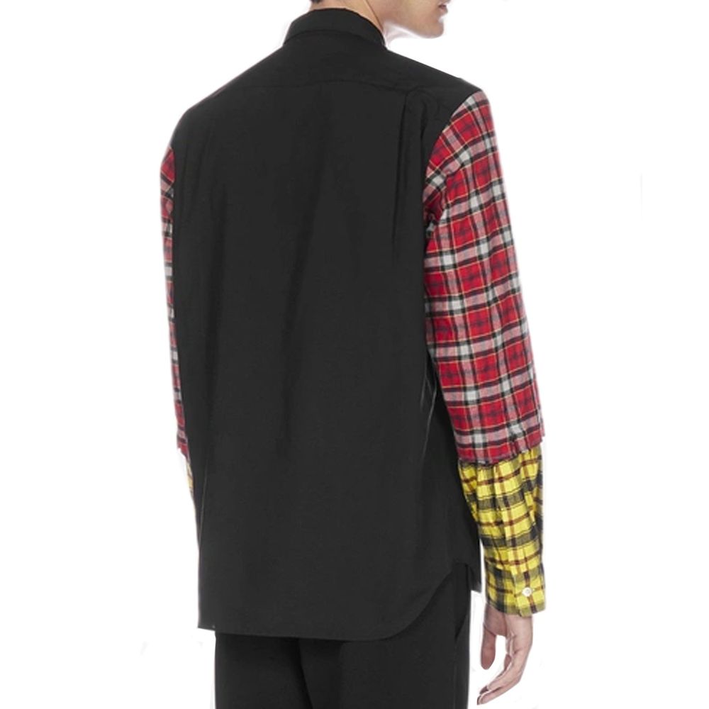 Black Cotton Patterned Shirt