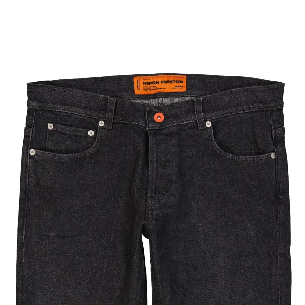 Slim Fit Jeans aus schwarzer Baumwolle