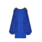 Blaues Cocktailkleid aus Acetat