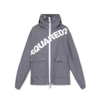 Graue Baumwoll-Shell-Jacke
