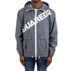 Graue Baumwoll-Shell-Jacke