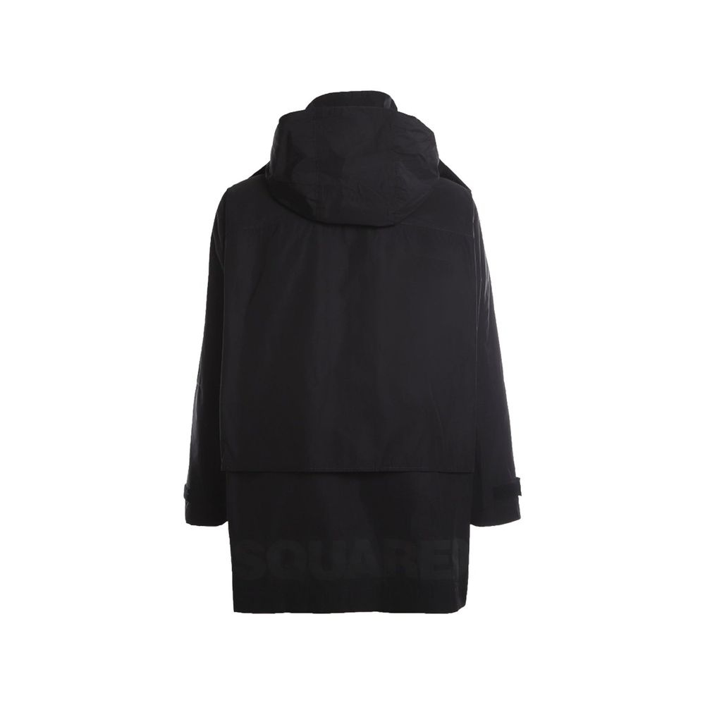Schwarze Nylon-Shell-Jacke