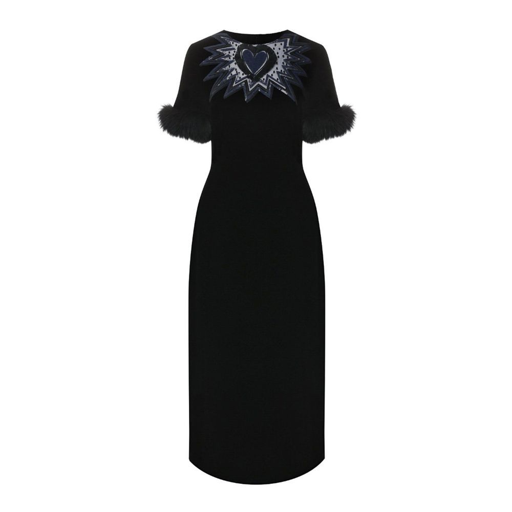 Schwarzes Cocktailkleid aus Viskose