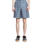 Blue Silk Bermuda Shorts