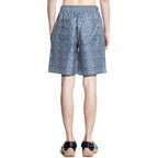 Blue Silk Bermuda Shorts