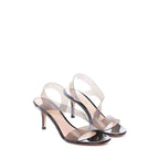 Black Rubber Stiletto Heel Sandals