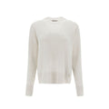 Weißer Kaschmirpullover