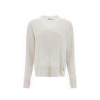 Weißer Kaschmirpullover
