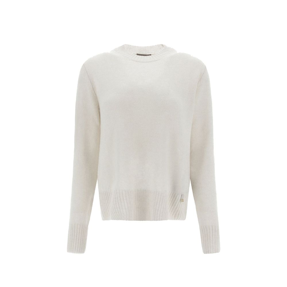 Weißer Kaschmirpullover