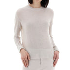 Weißer Kaschmirpullover