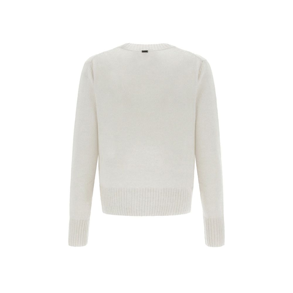 Weißer Kaschmirpullover