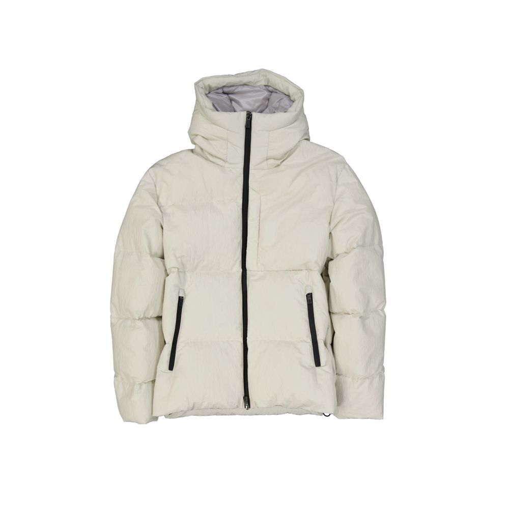 Weiße Polyamid-Shell-Jacke