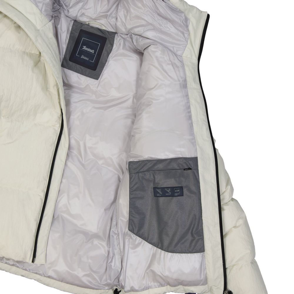 Weiße Polyamid-Shell-Jacke