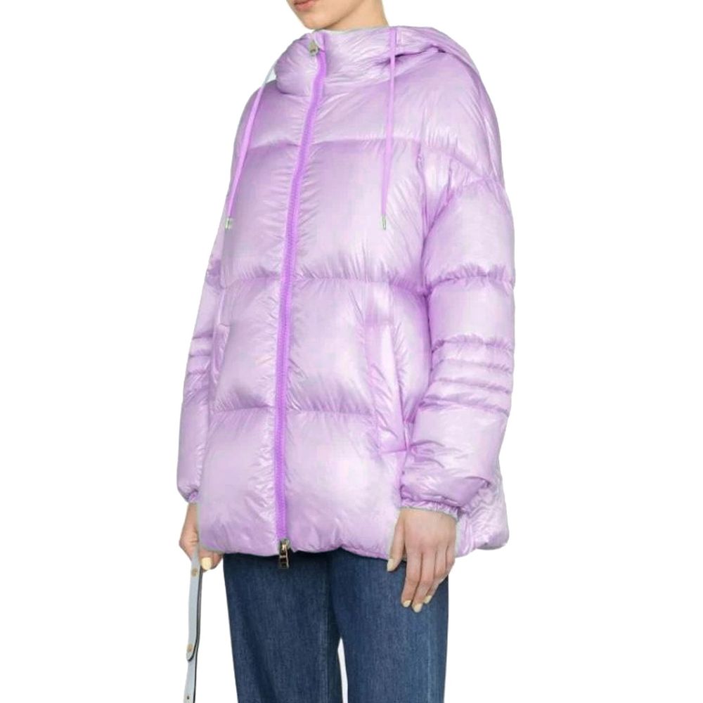 Mehrfarbige Polyamid-Jacke in voller Länge