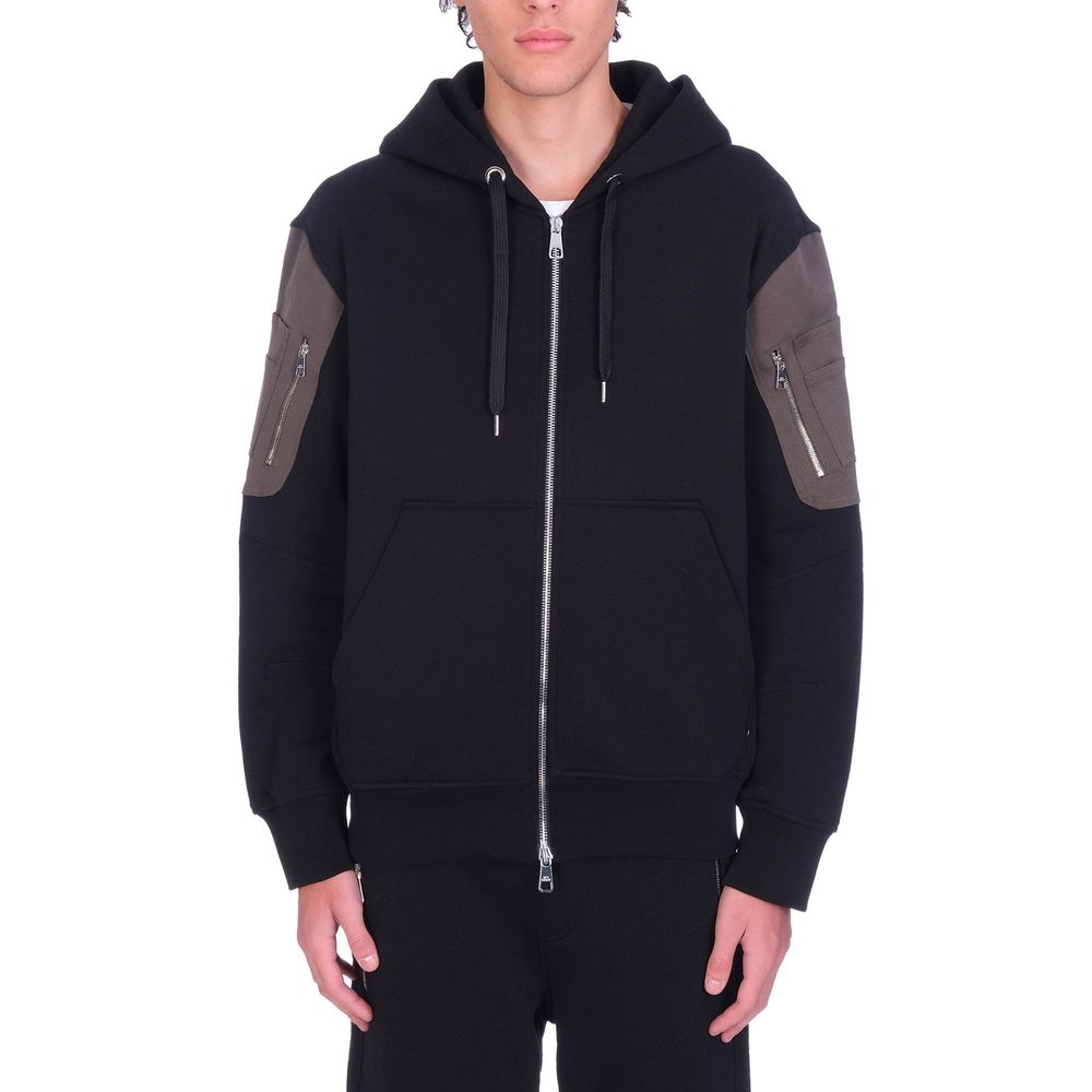 Schwarzes Baumwoll-Sweatshirt