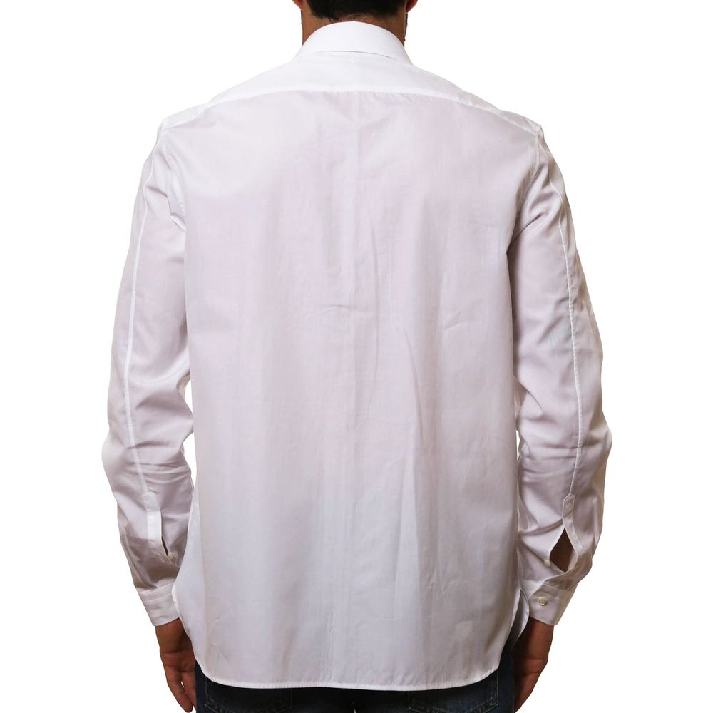 Camicia di cotone fantasia bianca