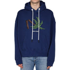 Blaues Baumwoll-Sweatshirt