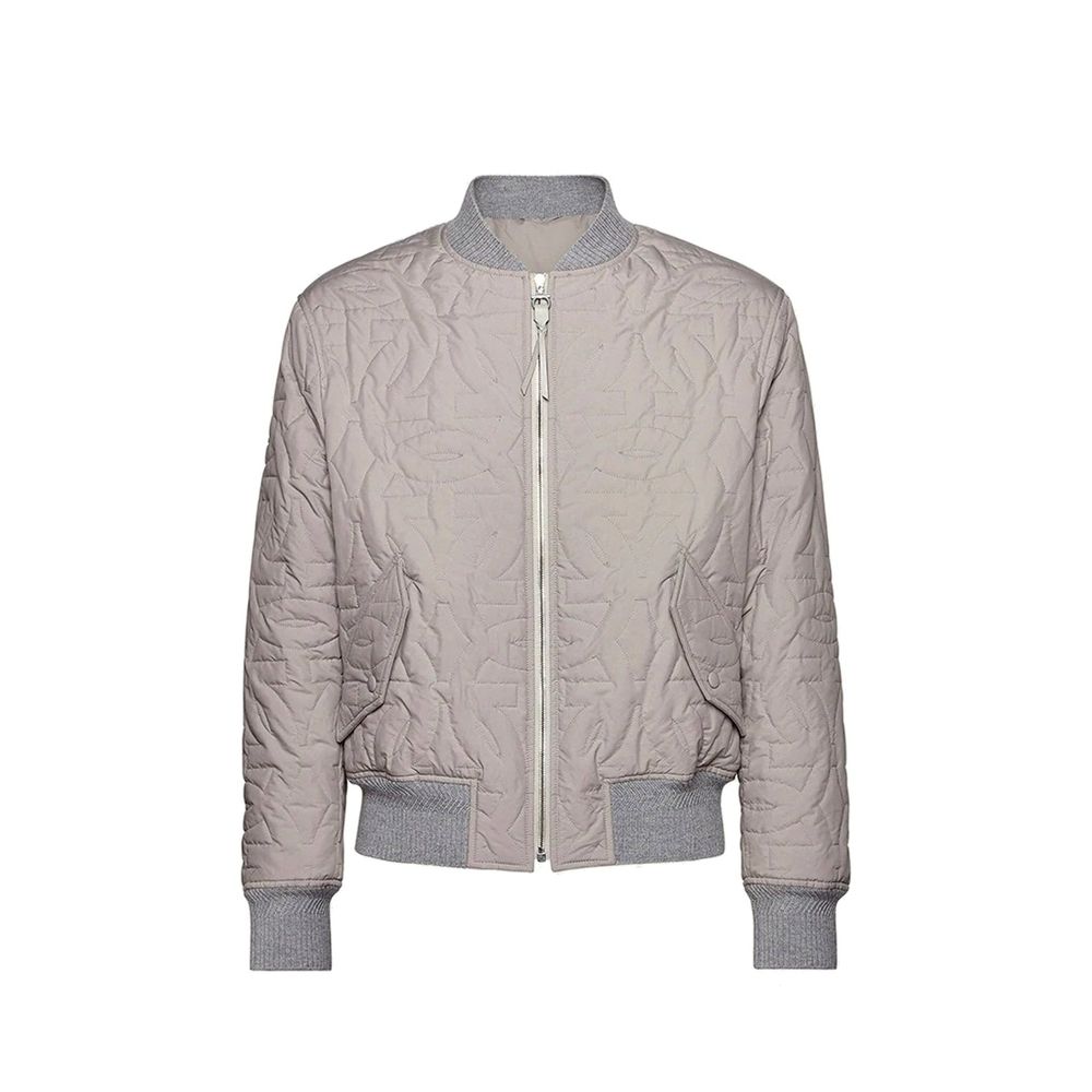 Graue Polyester-Bomberjacke