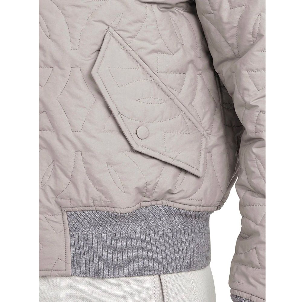Graue Polyester-Bomberjacke