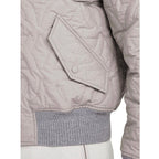 Graue Polyester-Bomberjacke
