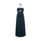 Graues Viskose Freizeitkleid