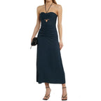 Graues Viskose Freizeitkleid