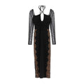 Black Polyester Cocktail Dress