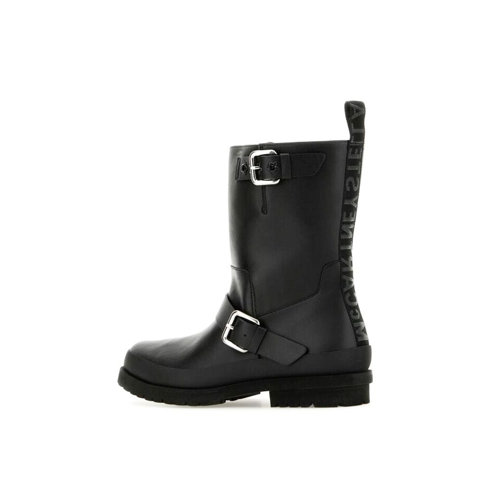 Schwarze Stiefeletten aus Polyester