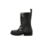 Schwarze Stiefeletten aus Polyester