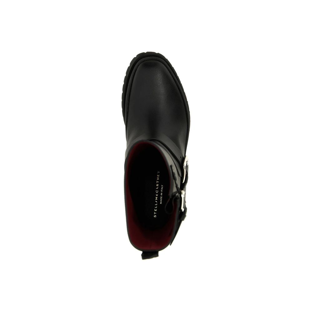 Schwarze Stiefeletten aus Polyester