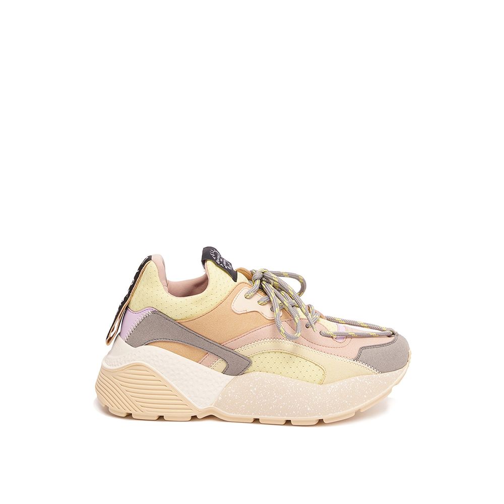 Vegane Chunky-Sneaker aus mehrfarbigem Leder
