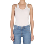Weiße Baumwoll-Tanktops