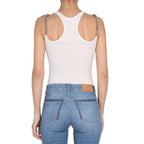 Weiße Baumwoll-Tanktops
