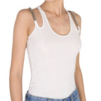 Weiße Baumwoll-Tanktops