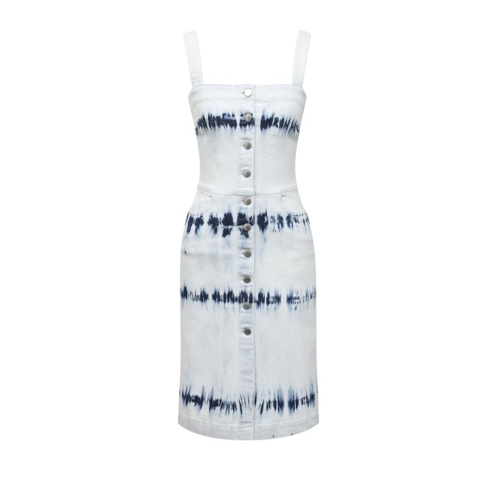 Blaues Freizeitkleid aus Polyester