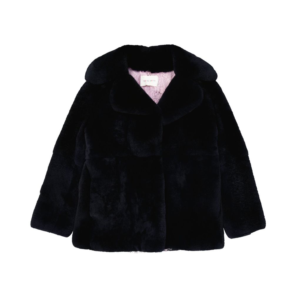 Blauer Kaninchenfellmantel