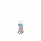 Blaue Pumps aus Plexiglas mit hohem Absatz
