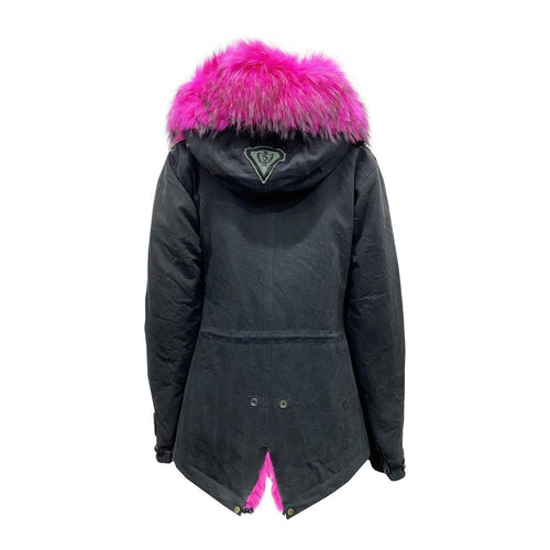 Schwarzer Baumwollparka
