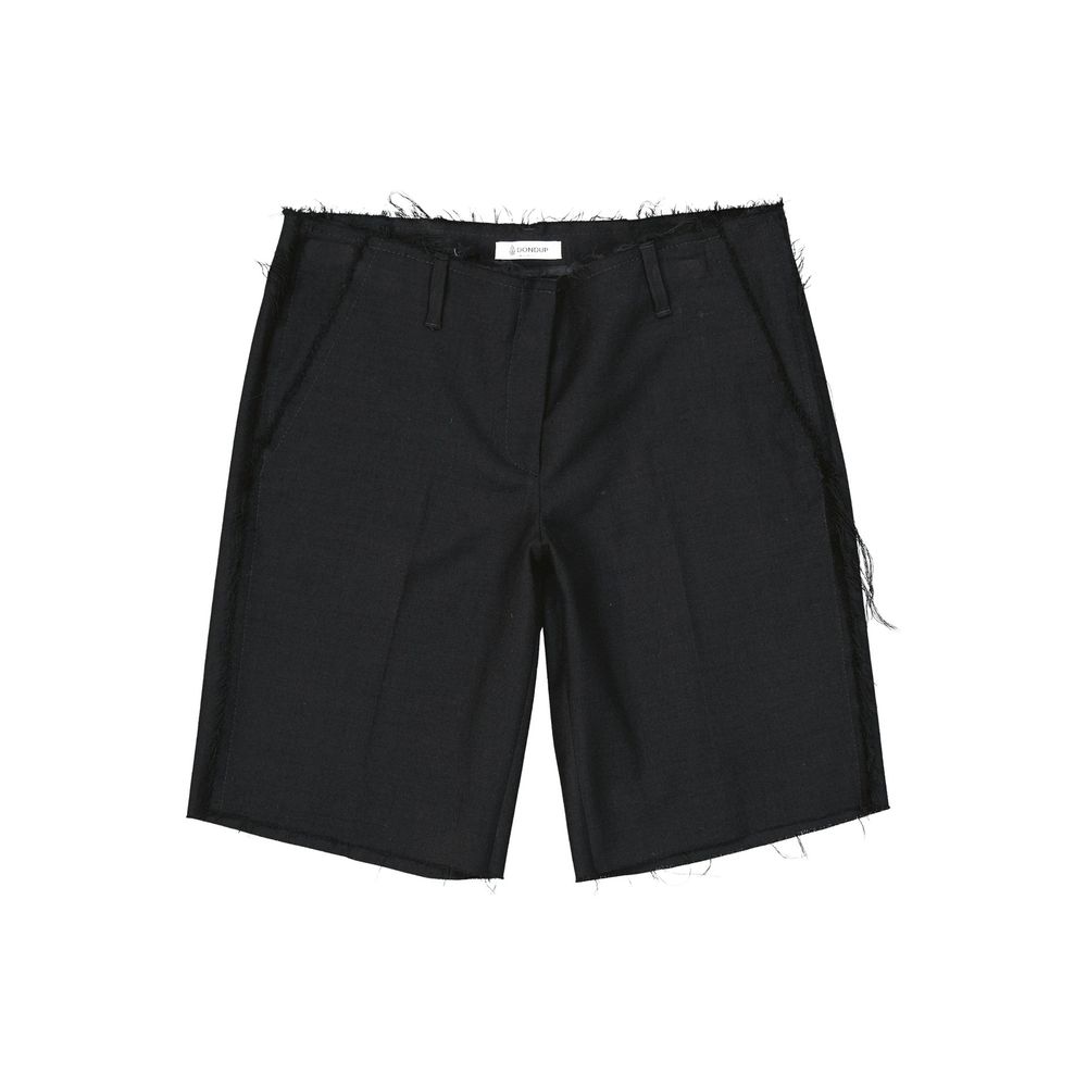 Bermudas aus schwarzer Schurwolle
