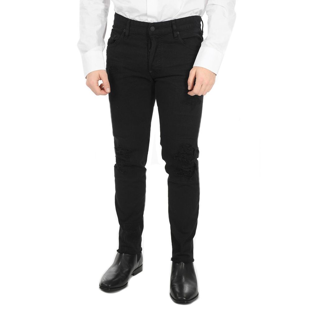 Schwarze Skinny Jeans aus Baumwolle