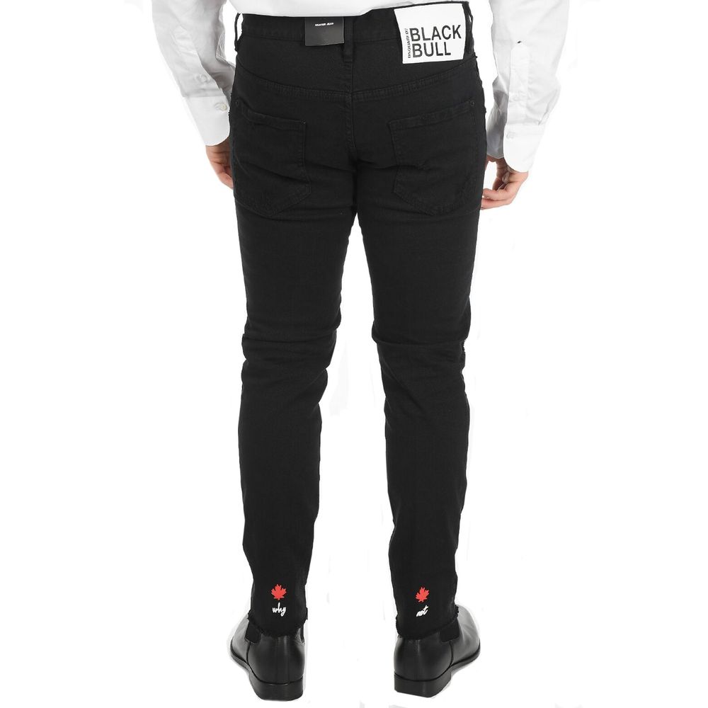 Schwarze Skinny Jeans aus Baumwolle
